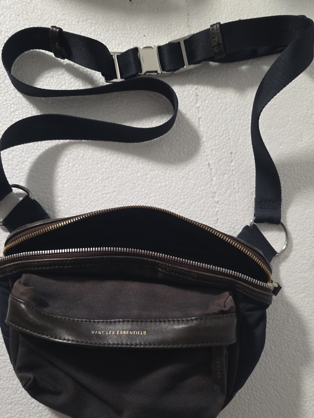 WANT Les Essentiels Black and Brown Nylon Belt Bag